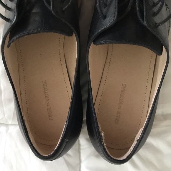 Pour La Victoire Black Leather Shoes Size 6 - Picture 8 of 8
